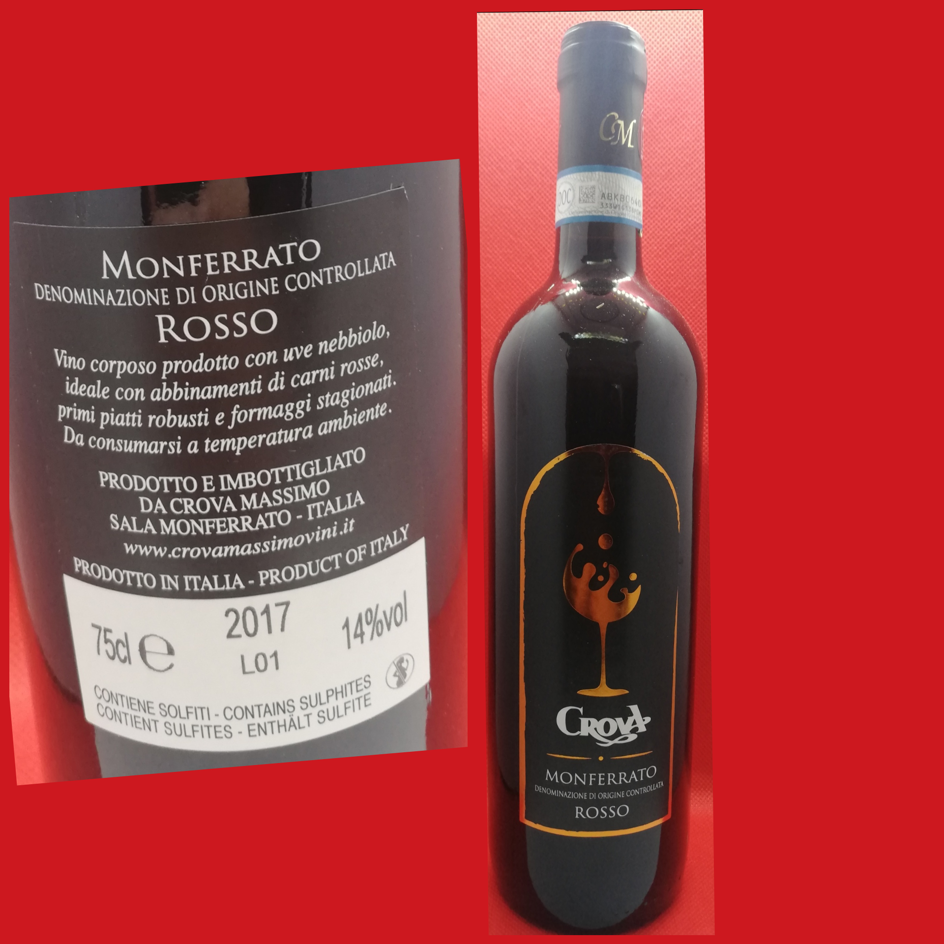 MONFERRATO ROSSO DOC 2017 - NEBBIOLO