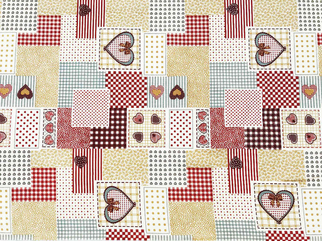 Tessuto Fantasia Patchwork | Prodotto nel Monferrato | 100% Puro Cotone | In vendita al metro a multipli 1 Metro x 1,80 Metro Altezza