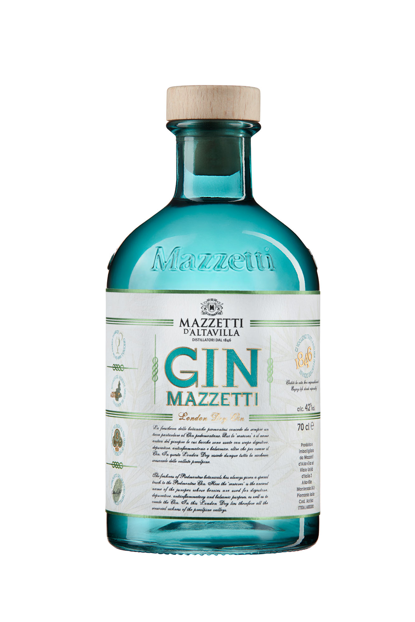 GIN MAZZETTI - 42%VOL. 70 CL.