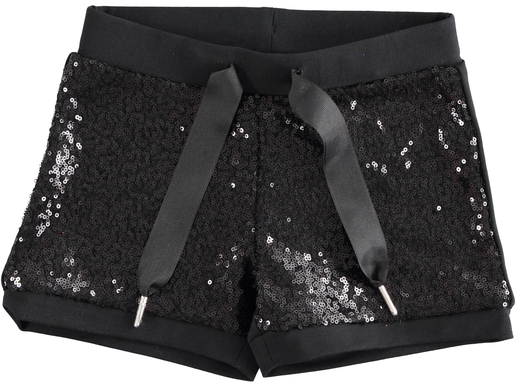 Shorts nero con paillettes 