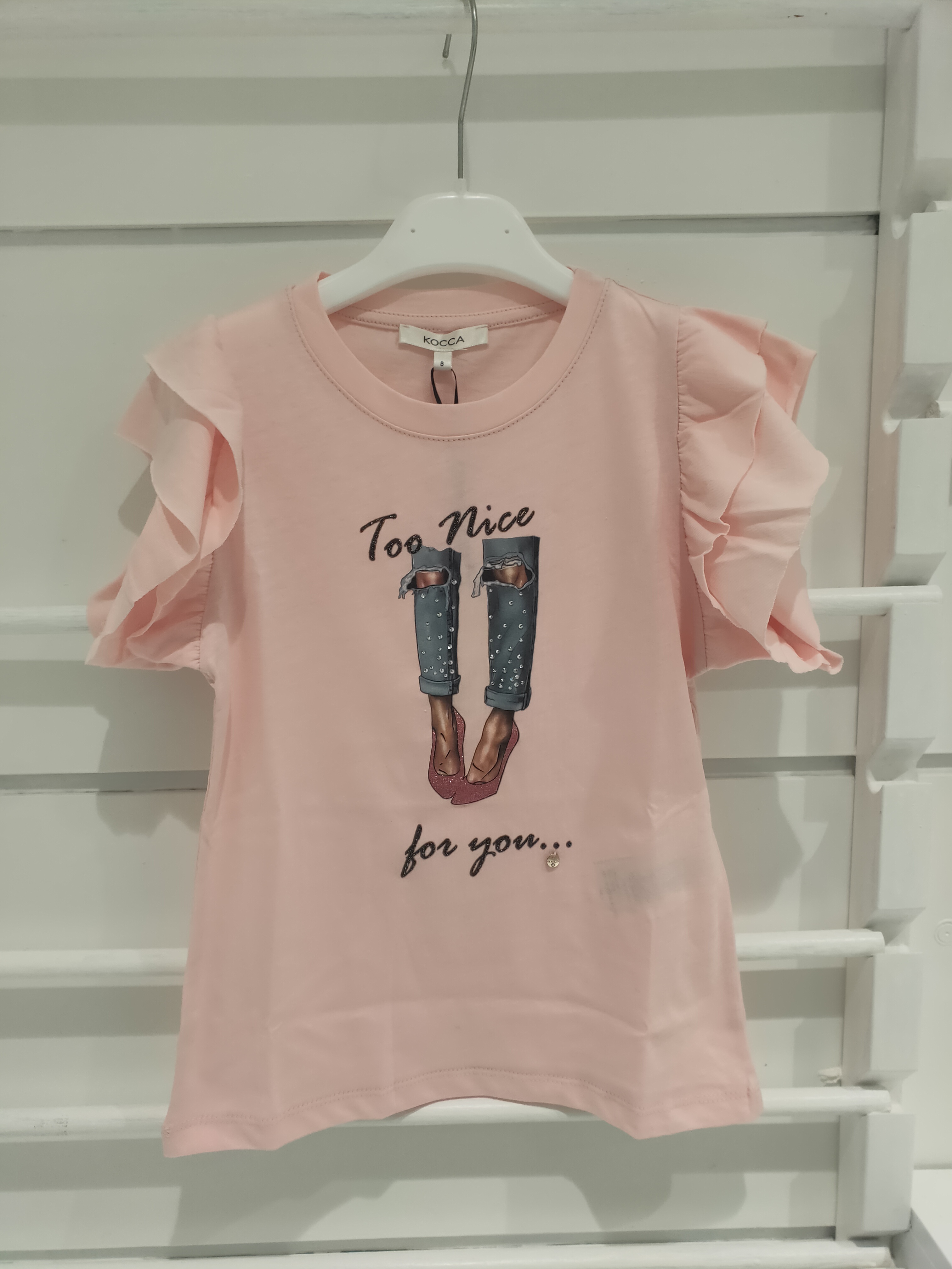 T-shirt Kocca ragazzina manica voulant