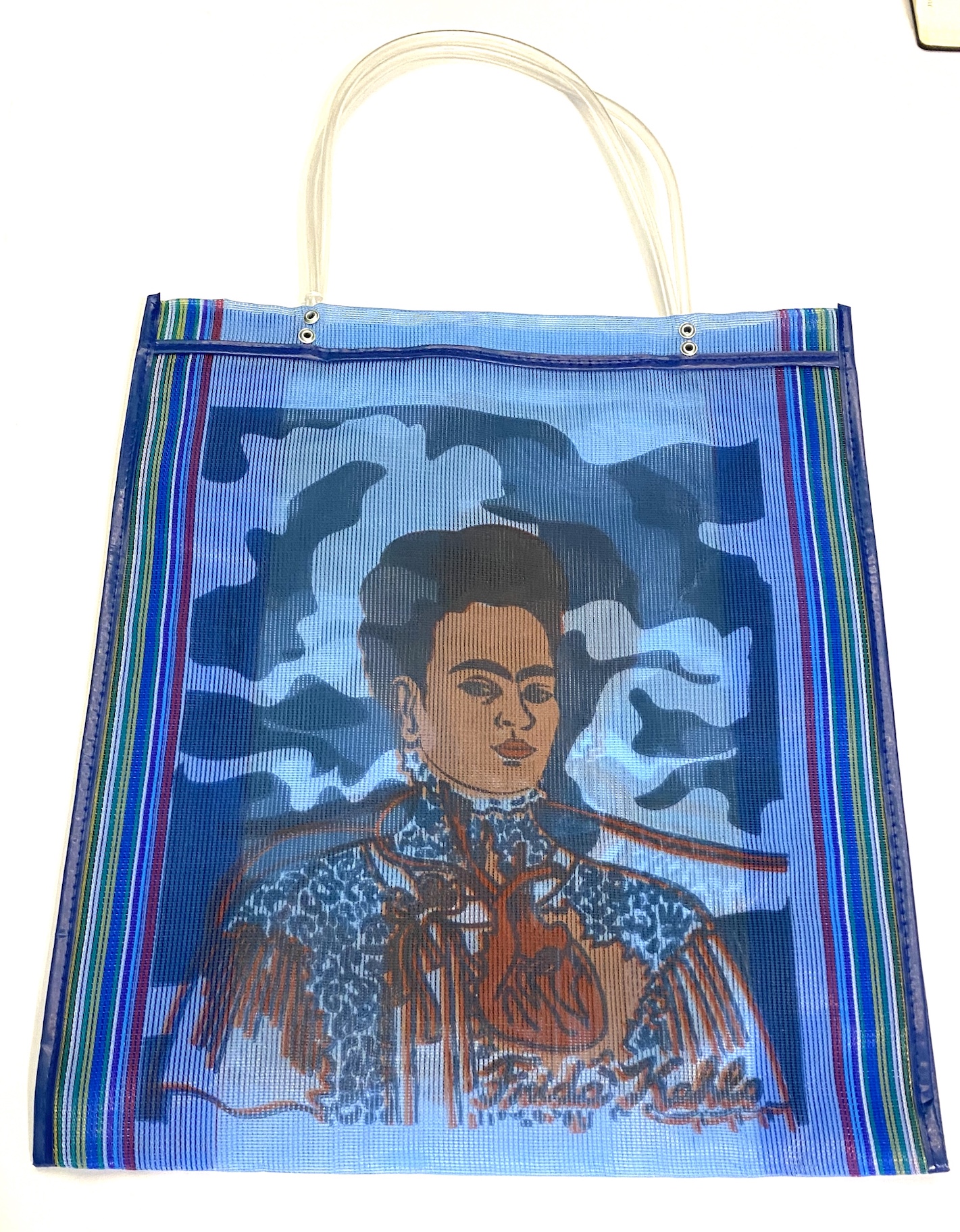 shopper in nylon Frida blu